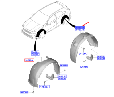 CEED Arka Çamurluk İc Davl. Sol 86821J7000