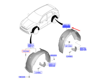 Ceed Arka Çamurluk İc Davl. Sağ 86822J7000