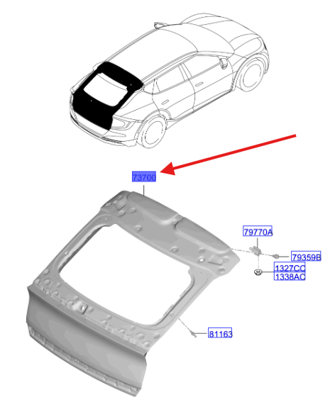 ARKA BAGAJ PANELI 72800CV501