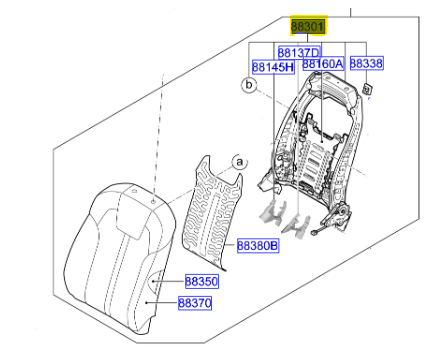 ON KOLTUK ISKELETI SOL 88310P2060WK
