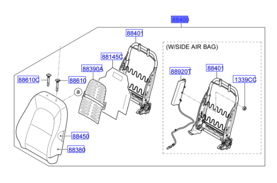 KOLTUK SIRTI YOLCU KUMAS 88400G6070B7A