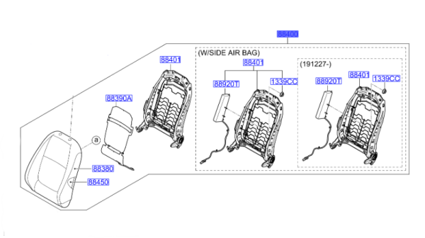 KOLTUK SIRTI KUMAS SAĞ ÖN 88400H8080SJK