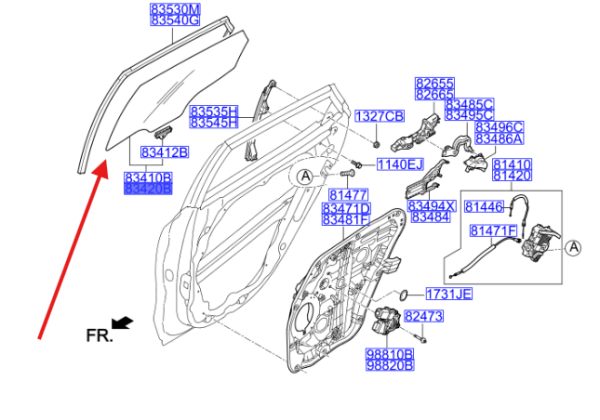 Arka Kapı Camı Sag 83420A2000