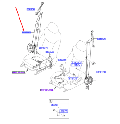 EMNIYET KEMERI-ON YAN 88820J7100ED