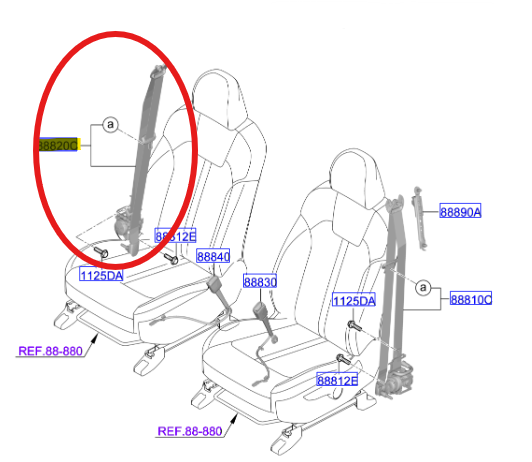 EMNIYET KEMERI-ON SAG 88820P2150GYT