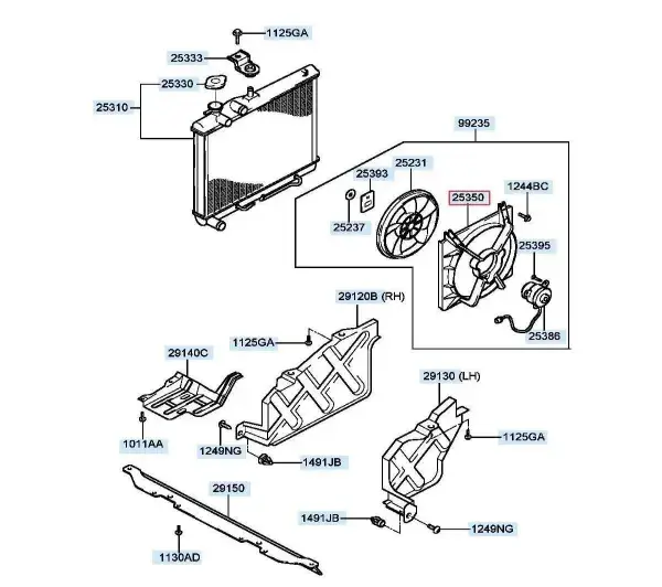 RADYATOR PLASTIGI KOMPLE 253501W352