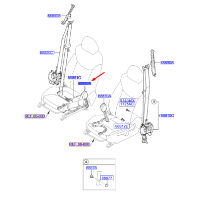 EMNIYET KEMER KILIDI-SAG 88840J7000WK