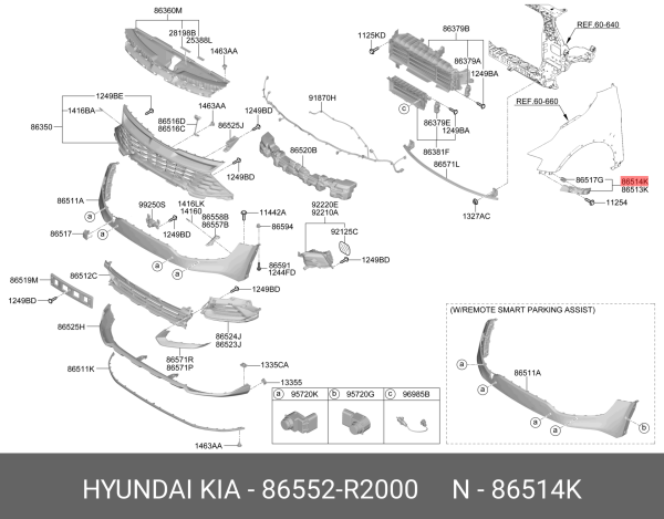 On Tampon Braketı Sag 86552R2000