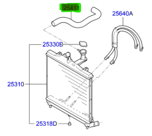 RADYATOR UST HORTUMU F/L 2541107600
