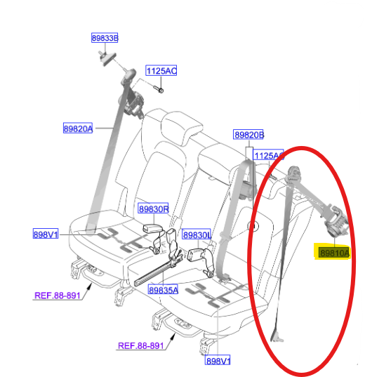 EMNIYET KEMERI ARKA SOL 89870P2200GYT
