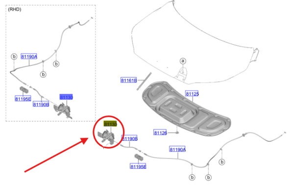 ON KAPUT KILIDI 81130EV000