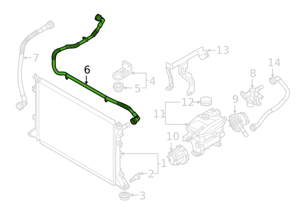RADYATOR UST HORTUMU 25414CV500