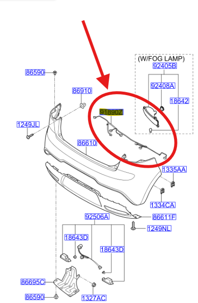 ARKA TAMPON PARK SENSOR TESISATI 918901W100