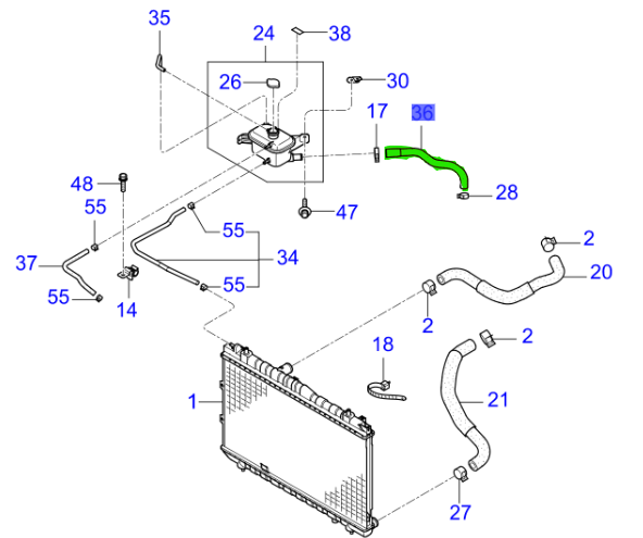 RADYATOR HORTUMU 254512F720