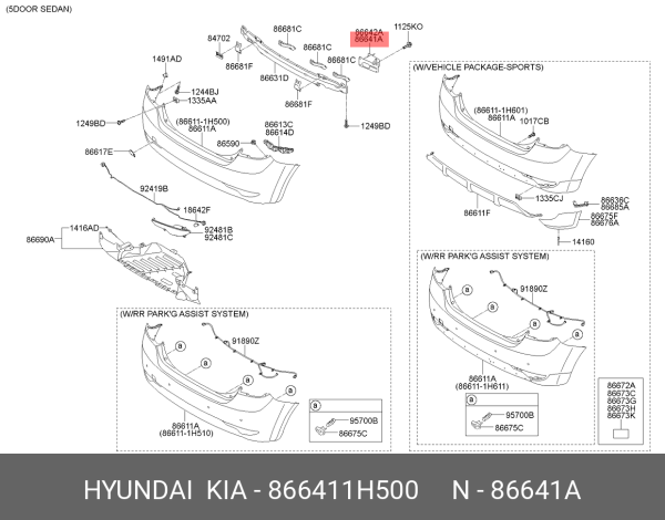 Arka Tampon Montaj Sacı Sol 866411H500