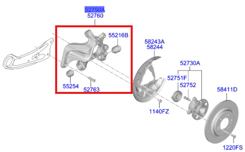 Arka Aks Tasıyıcısı Sol 52710EV000