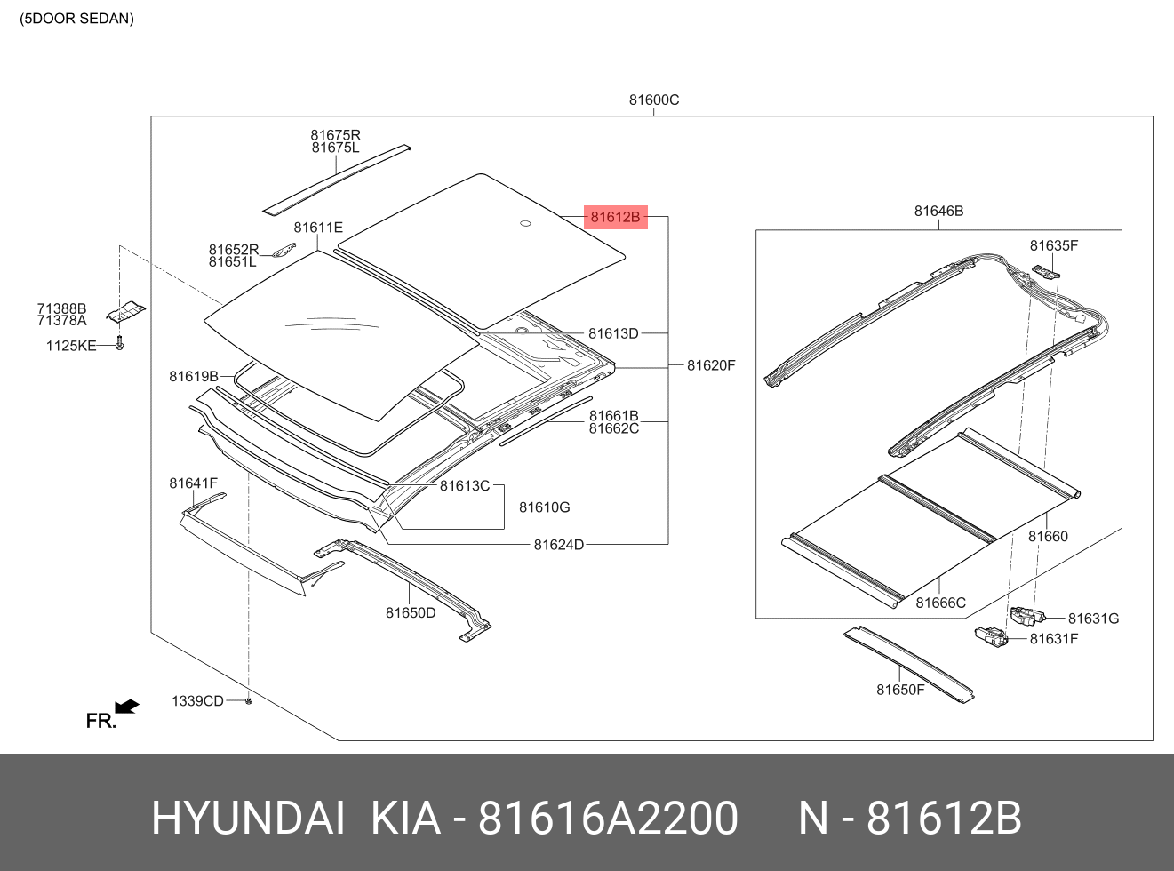 SUNROOF CAMI ARKA 81616A2200