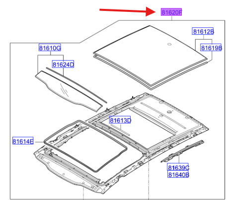 SUNROOF PANELI 81620F1100