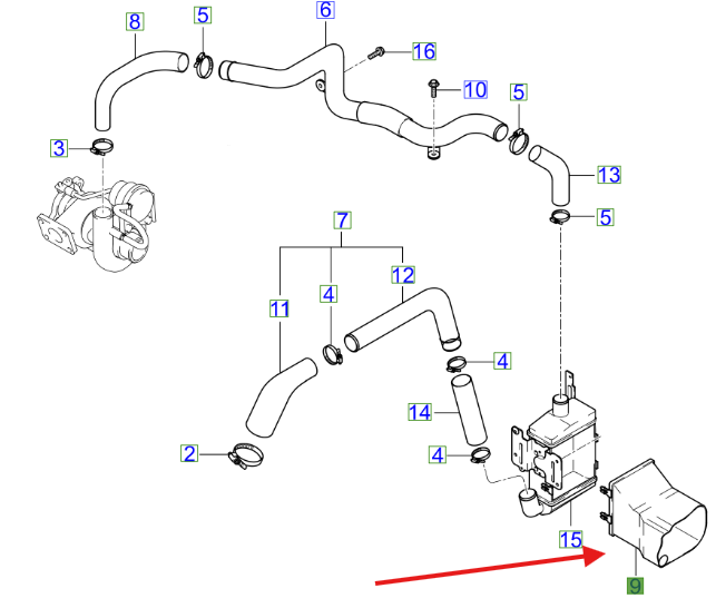 INTERCOOLER HAVA GIRIS KANALI 2827227300