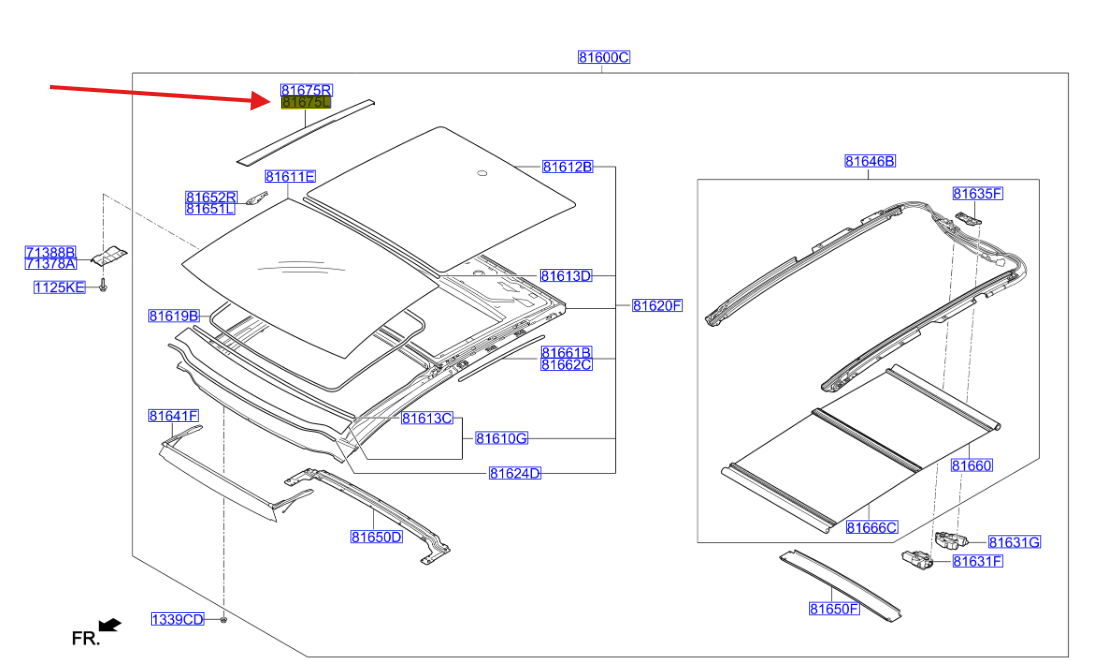 KENAR BAKALITI PANORAMAROOF SOL 81675A2000