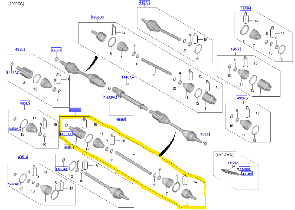 Ön Sol Aks Komple 49500N7170