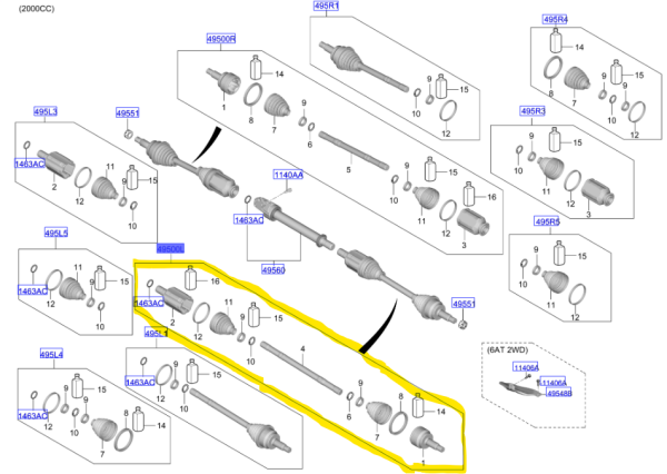 Ön Sol Aks Komple 49500N7170