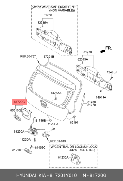 BAGAJ KAPUT ACMA KOLU 817201Y010