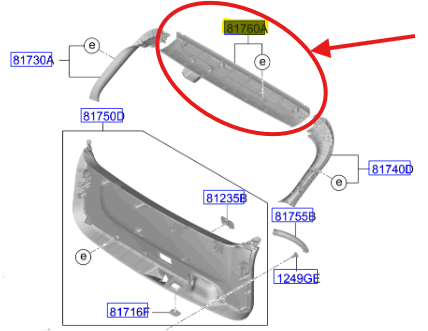 BAGAJ UST DOSEMESI 81720EV000DFS