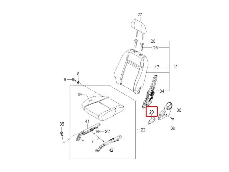 KOLTUK AYAR BAKALITI-ON SOL 881834E500GW