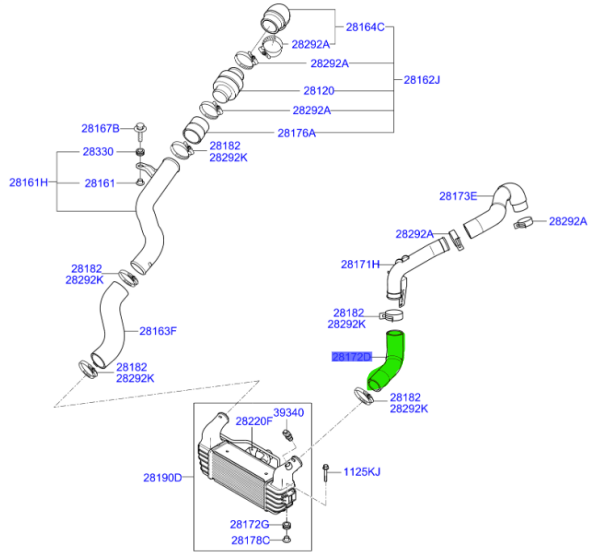INTERCOOLER CIKIS HORTUMU(A) 281724A800