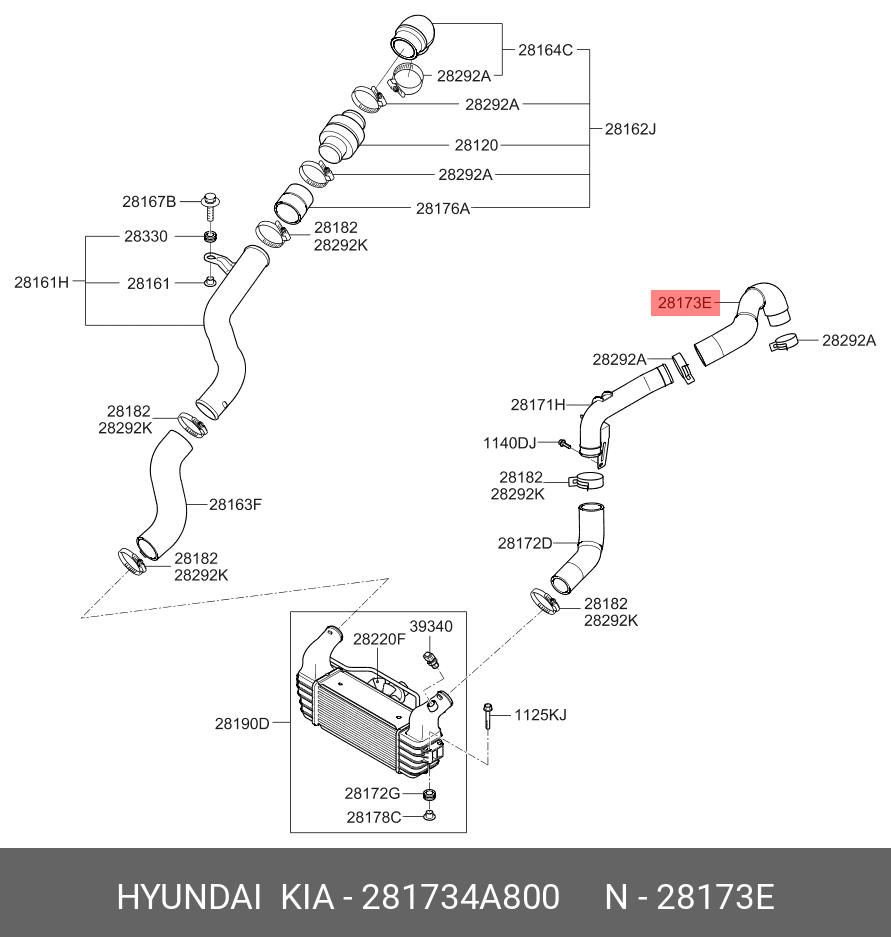 INTERCOOLER CIKIS HORTUMU(B) 281734A800