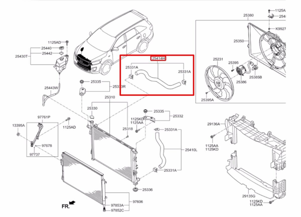 Sorento Radyator Ust Hortumu 25414C5000