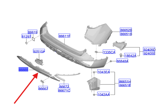 Arka Tampon Kose Cıtası 86671R2020