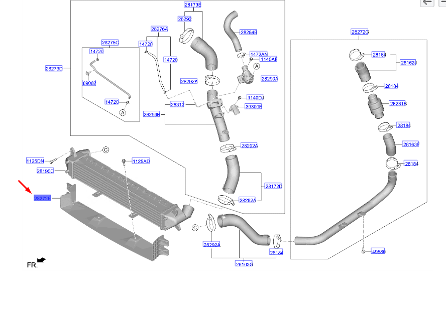 INTERCOOLER HAVA GIRIS KANALI 2827703130