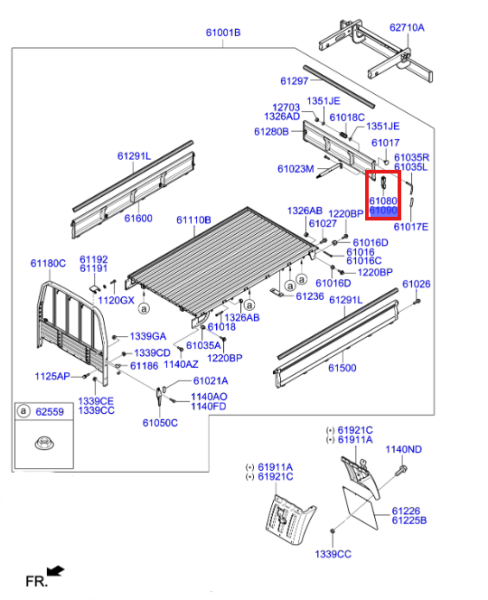 KASA ARKA KAPAK BAĞL.SACI.SOL 610874E050