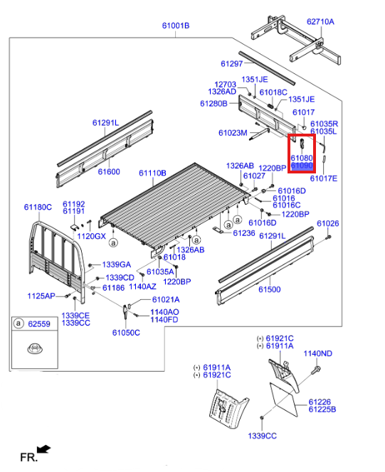 KASA ARKA KAPAK BAGL.SACI SAG 610884E002