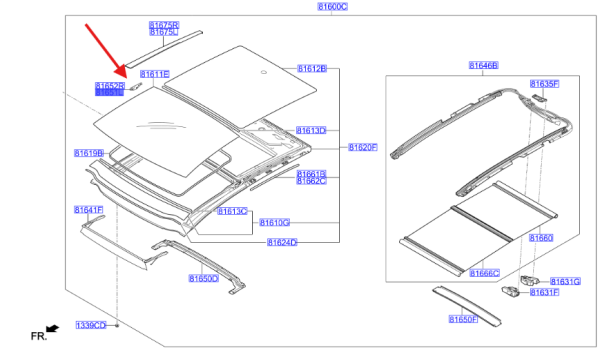 Kol Panoroma Sunroof Sol 81651A2000