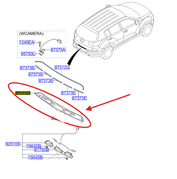 Bagaj  Plaka Lamba Çerçeve Plastik 873113W000