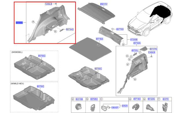 Bagaj İç Yan Döşeme Sağ 85740R2600WK