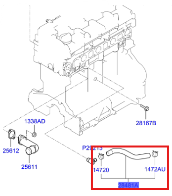 EGR SOGUTUCUSU HORTUMU 284814A410