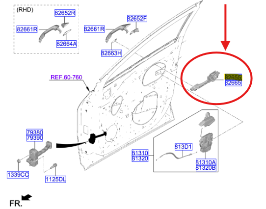 ON KAPI DIS ACMA KOLU SOL 82655R2000