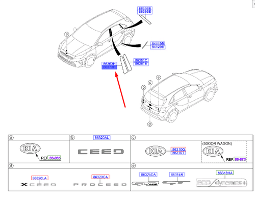 ON  KAPI CERCEVESI ARKA SAG 76523J7000