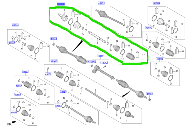 Ön Sağ Aks Komple 49501CZ100