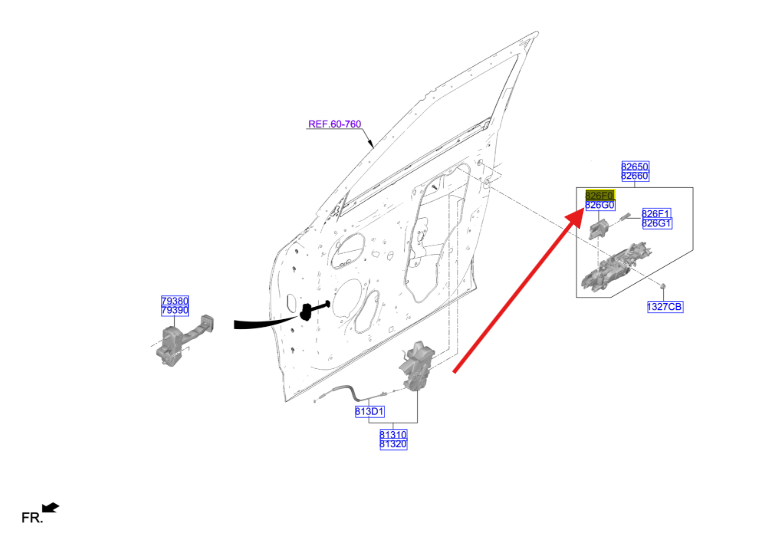 AKTUATOR-DR O/S HDL,LH 826F0KL000