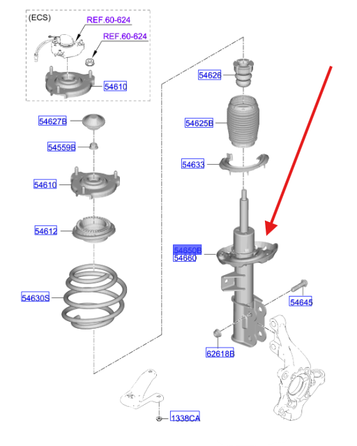 Ön Amortısor Sol 54650CJ010