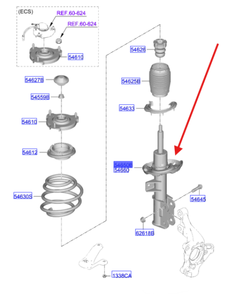 Ön Amortısor Sol 54650CJ010