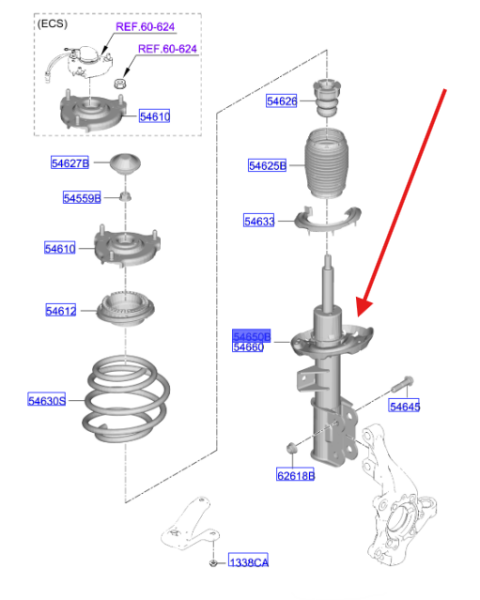 Ön Amortısor Sol 54650CJ010