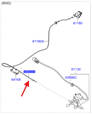 Motor Kaput Acma Telı 81190H8100