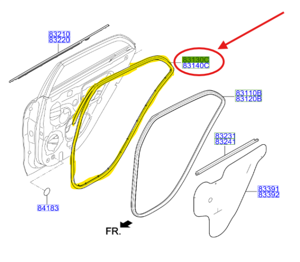 Arka Kapı Dıs Fıtılı-Sol 83130H8000