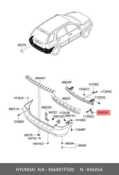 ARKA TAMPON ALT BRAKETI 866851F500